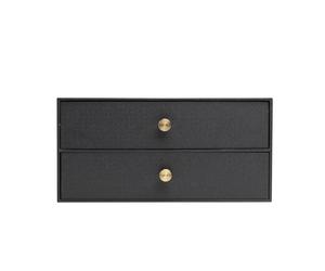 Exacompta - Réf. 30601E - Module de rangement à 2 tiroirs Office By Me - En carton recyclé - Pour document A4+, Dimensions : Profondeur 17x largeur 35,5 x Hauteur 27cm - Coloris Noir