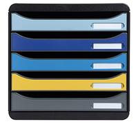 Exacompta Caisson 5 tiroirs ouverts BIG-BOX PLUS Réf. 3094202D A4+ 34,7 x 27,8 x 27,1 cm 5 couleurs