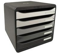 Exacompta Caisson 5 tiroirs BIG BOX PLUS A4+ 34,7 x 27,8 x 27,1 cm Dégradé de gris glossy
