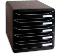 Exacompta Module de classement Big Box 5 tiroirs - corps et tiroirs noir