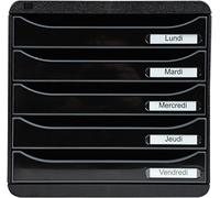 Exacompta Caisson 5 tiroirs BIG BOX PLUS A4+ Réf.3097214D 34,7×27,8×27,1 cm Noir/Noir glossy