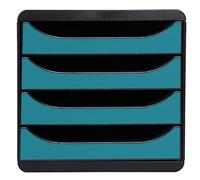 Exacompta Module de classement BIG-BOX Skandi 4 tiroirs A4+ Réf. 31034D Bleu Pacifique
