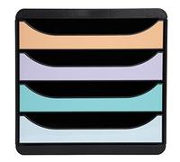 Exacompta - Réf. 3104296D - BIG-BOX - Caisson 4 tiroirs pour document A4+ - Dimensions extérieures : Profondeur 34,70 x largeur 27,80 x Hauteur 26,70cm - Noir/Pastel Glossy