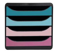 Exacompta - Réf. 310606D - Module de classement, de rangement BIG-BOX Skandi - Caisson 4 tiroirs pour document A4+ - Dimensions extérieures : Profondeur 34,7 x largeur 27,8 x Hauteur 26,7 cm