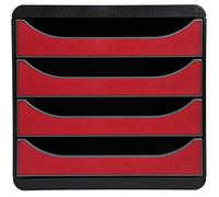 EXACOMPTA Module de classement BIG-BOX, 4 tiroirs, rouge G