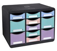 Exacompta - Réf. 3132796D - STORE-BOX multi - 1 Caisson 7 tiroirs fins et 4 tiroirs hauts - Dimensions extérieures : Profondeur 27 x largeur 35,5 x Hauteur 27,1 cm - Format paysage - Aquarel assorti