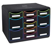 Exacompta – Moule de classement – STORE-BOX multi – 7 tiroirs fins + 4 hauts – Noir/arlequin