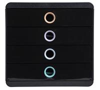 Exacompta - Réf. 314496D - POP-BOX - Caisson 4 tiroirs fermés pour document A4+ - Dimensions extérieures : Profondeur 34,7 x largeur 27,8 x Hauteur 26,7 cm - Aquarel 4 couleurs assorties