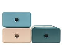 Exacompta - Réf. 315406D - Carton de 3 modules de classement Tiny Box 1 tiroir Skandi superposable - Dimensions extérieures : Profondeur 19 x largeur 26,5 x Hauteur 10 cm - Assortis