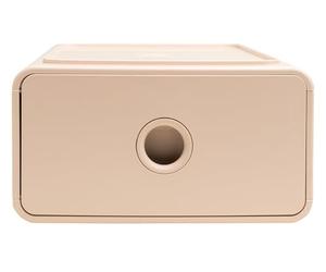 Exacompta - Réf. 315431D - 1 Module de classement Tiny Box 1 tiroir Skandi superposable - Dimensions extérieures : Profondeur 19 x largeur 26,5 x Hauteur 10 cm - Nude