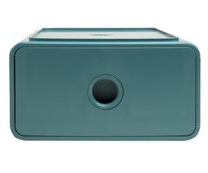 Exacompta - Réf. 315434D - Carton de 3 module de classement Tiny Box 1 tiroir Skandi superposable - Dimensions extérieures : Profondeur 19 x largeur 26,5 x Hauteur 10 cm - Bleu pacifique