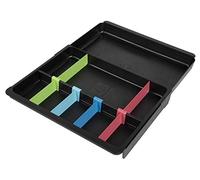 Exacompta - Réf. 3161928D - 1 DRAWINSERT Insert pour tiroirs adaptable en largeur entre 24,6 et 39,6 cm - Dimensions : Profondeur 29,8 x largeur 24,6 x hauteur 3,6 cm - coloris arlequin