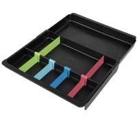 Exacompta - Réf. 3161928D - Lot de 6 DRAWINSERT Inserts pour tiroirs adaptables en largeur entre 24,6 et 39,6 cm - Dimensions d'un insert : Profondeur 29,8 x largeur 24,6 x hauteur 3,6 cm - Arlequin