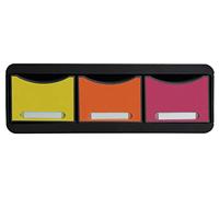Exacompta - Réf. 318798D - Toolbox mini caisson individuel à 3 tiroirs pour ranger les petits ustensiles - Dimensions extérieures : Profondeur 27 x largeur 35,5 x Hauteur 13,5 cm - Arlequin