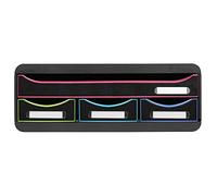 Exacompta - Réf. 319914D - Toolbox mini caisson individuel à 4 tiroirs pour ranger les petits ustensiles - Dimensions extérieures : Profondeur 27 x largeur 35,5 x Hauteur 13,5 cm - Noir/arlequin