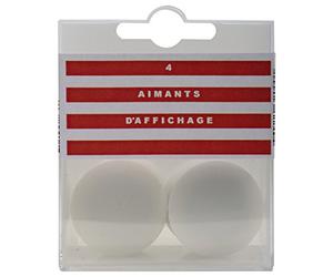 Exacompta - Réf. 32000E - Boîte de 8 aimants F32 - Force magnétique 730 grs - Diamètre 32 mm - Adaptés aux tableaux magnétiques, pêle-mêle pour afficher des photos - Couleur blanc