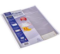 Exacompta - Réf. 32430E - 1 protège-cahier Translucide KOVER avec étiquettes adhésives - En PVC plastique lisse 22/100ème - Format 24 x 32 cm - A3 - coloris incolore