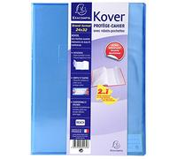 Exacompta - Réf. 32431E - 1 protège-cahier Translucide KOVER avec étiquettes adhésives - En PVC plastique lisse 22/100ème - Format 24 x 32 cm - A3 - 8 couleurs aléatoires