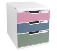 Module de classement Exacompta Modulo 3 tiroirs couleur - blanc/assortis clair