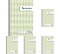 Exacompta - Réf. 3278AE - 1 Manifold FACTURES - avec mention TVA - 50 feuillets numérotés et autocopiants - duplicatas (1 original + 1 copie) - format 210 x 148 mm - fabriqué en France (Lot de 5)