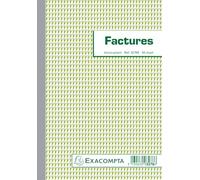 Exacompta - Réf. 3278AE - 1 Manifold FACTURES - avec mention TVA - 50 feuillets numérotés et autocopiants en 2 exemplaires (1 original + 1 copie) - format 210 x 148 mm - fabriqué en France