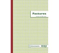 Exacompta - Réf. 3288AE - 1 Manifold FACTURES - avec mention TVA - 50 feuillets numérotés et autocopiants en 3 exemplaires (1 original + 2 copies) - format A4 - fabriqué en France