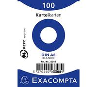 Exacompta - Réf. 3308B - Carton de 48 paquets de 100 fiches bristol unies non perforées - sous film - - format 55 x 74 mm - couleur blanc