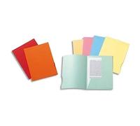 Exacompta - Réf. 332000E - Paquet de 50 chemises rigides avec 2 rabats SUPER 210 g/m² - couleurs pastel - chemises certifiées PEFC™- dimensions 24x32 cm pour documents format A4 - 5 couleurs assorties