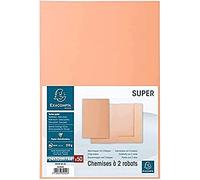 Exacompta - Réf. 332002E - Paquet de 50 chemises rigides avec 2 rabats SUPER 210 g/m² - couleurs pastel - chemises certifiées PEFC™- dimensions 24 x 32 cm pour documents format A4 - couleur bulle