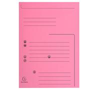 Exacompta - Réf. 334003E - Paquet de 25 chemises rigides imprimées avec 2 rabats SUPER 210 g/m² - couleurs pastel - certifiées PEFC™- dimensions 24 x 32 cm pour documents format A4 - couleur rose