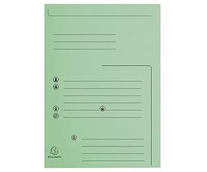 Exacompta - Réf. 334004E - Carton de 5 paquets de 25 chemises rigides imprimées avec 2 rabats SUPER 210 g/m² - couleurs pastel - certifiées PEFC™- dim 24 x 32cm pour format A4 - couleur vert clair