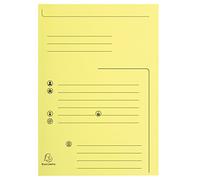 Exacompta - Réf. 334005E - Paquet de 25 chemises rigides imprimées avec 2 rabats SUPER 210 g/m² - couleurs pastel - certifiées PEFC™- dimensions 24 x 32 cm pour documents format A4 - couleur canari