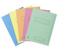 Exacompta - Réf. 335000E - Paquet de 50 chemises rigides imprimées avec 2 rabats SUPER 210 g/m² - couleurs pastel - chemises certifiées PEFC™- dimensions 24 x 32cm pour format A4- 5 couleurs assorties