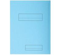 Exacompta - Réf. 335006E - Carton de 5 paquets de 50 chemises rigides imprimées avec 2 rabats SUPER 210 g/m² - couleurs pastel - chemises approuvé PEFC- dim 24 x 32 cm pour format A4 - bleu clair