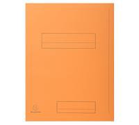 Exacompta - Réf. 335007E - Carton de 5 paquets de 50 chemises rigides imprimées avec 2 rabats SUPER 210 g/m² - couleurs pastel - chemises certifiées PEFC™- dim 24 x 32 cm pour format A4 - orange