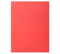 Exacompta - Réf. 335008E - Carton de 5 paquets de 50 chemises rigides imprimées avec 2 rabats SUPER 210 g/m² - couleurs pastel - chemises certifiées PEFC™- dim 24 x 32 cm pour format A4 - rouge