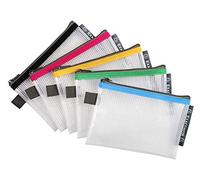 Exacompta - Réf. 34120E - Carton de 10 pochettes avec fermeture éclair ZIP - En polypropylène souple pour ranger des fournitures, accessoires de beauté - Format à classer A6 - 5 couleurs assorties