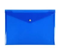 Exacompta - Réf. 34450E - 1 Pochette fermeture bouton pression avec rabat - En polypropylène lisse - Epaisseur 2/10ème - Dimensions : 33x23cm - Format à classer A4 - 6 couleurs aléatoires