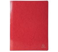 Exacompta Chemises à lamelle Iderama pelliculée 355 g/m² FSC 24 x 32 cm A4 Rouge - Carton 25