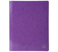Exacompta - Réf. 380812B - Carton de 25 chemises à lamelle Iderama en carte lustrée pelliculée 355 g/m² - chemises certifiées FSC® - dimensions 24 x 32 cm pour documents format A4 - couleur violet