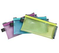 Exacompta - Réf. 38110E - Paquet de 3 pochettes à fermeture éclair EVA Pop'N Co - Dimensions 10x21cm - Format à classer 8x18cm - Couleurs assorties