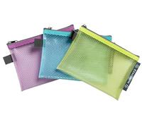 Exacompta - Réf. 38120E - Paquet de 3 pochettes à fermeture éclair EVA Pop'N Co - Dimensions 17x12cm - Format à classer A6 - Couleurs assorties