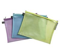 Exacompta - Réf. 38150E - Carton de 12 pochettes à fermeture éclair EVA Pop'N Co - Dimensions 35x25cm - Format à classer A4 - Couleurs assorties