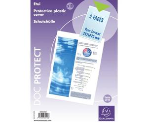 Exacompta - Réf. 389505E - Sachet de 10 étuis protection simple 2 faces pour protéger les documents au format A3 (29,7 x 42 cm - En PVC lisse Haute qualité - Usage intensif - Couleur cristal