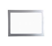 Exacompta - Ref. 39100E - 1 pochette aimantée Cadre d'affichage magnétique en PVC - Porte Document, photo, notes, règlements, instructions, porte, mur … - Format à classer A5 - bordure cadre argent