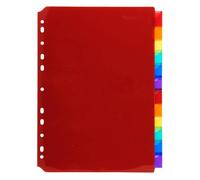 Exacompta - Réf. 3912E - Carton de 10 Intercalaires en polypropylène translucide avec 12 onglets neutres - avec porte étiquette - Livré avec une planche d'étiquettes détachables - Format à classer A4