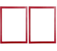 Exacompta - Ref. 39203E - 1 pochette aimantée Cadre d'affichage magnétique en PVC - Porte Document, photo, notes, règlements, instructions, porte, mur … - Format à classer A4 - Bordure cadre rouge