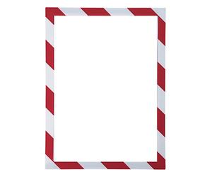 Exacompta - Réf. 39206E - Une Pochette affichage mural magnétique en PVC - Pour afficher consignes de sécurité, prévention des risques - Format à classer A4 - Cadre bicolore couleur blanc et rouge
