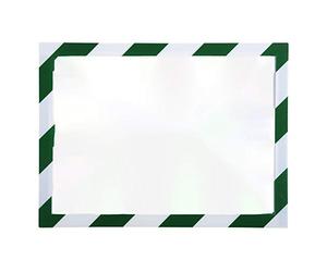Exacompta - Réf. 39207E - Une Pochette affichage mural magnétique en PVC - Pour afficher consignes de sécurité, prévention des risques - Format à classer A4 - Cadre bicolore couleur blanc et vert