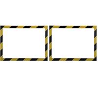 Exacompta - Réf. 39209E - Une Pochette affichage mural magnétique en PVC - Pour afficher consignes de sécurité, prévention des risques - Format à classer A4 - Cadre bicolore couleur jaune et noir